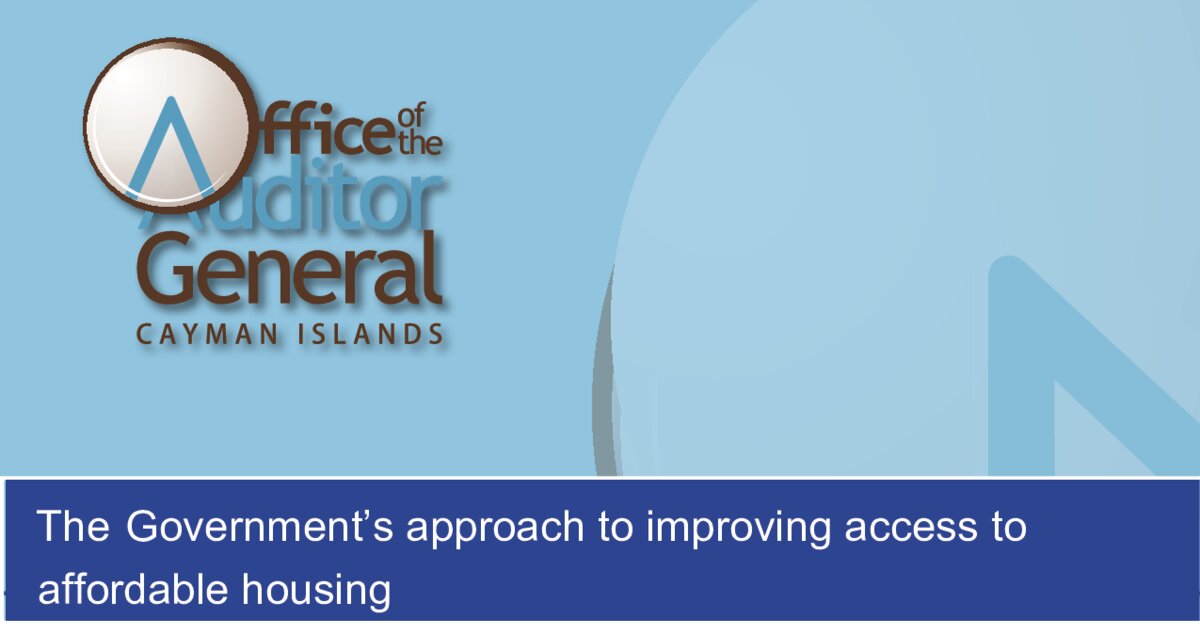 Cover of the Office of the Auditor General report The Government’s approach to improving access to affordable housing